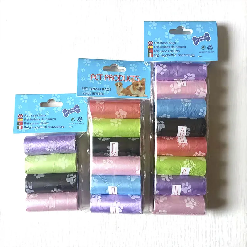 15bag/Roll Dog Cat Poop Bag Collector Pet Pick Up Degradable Garbage Bag Convenient Clean Waste Trash Outdoor Pet Supplies