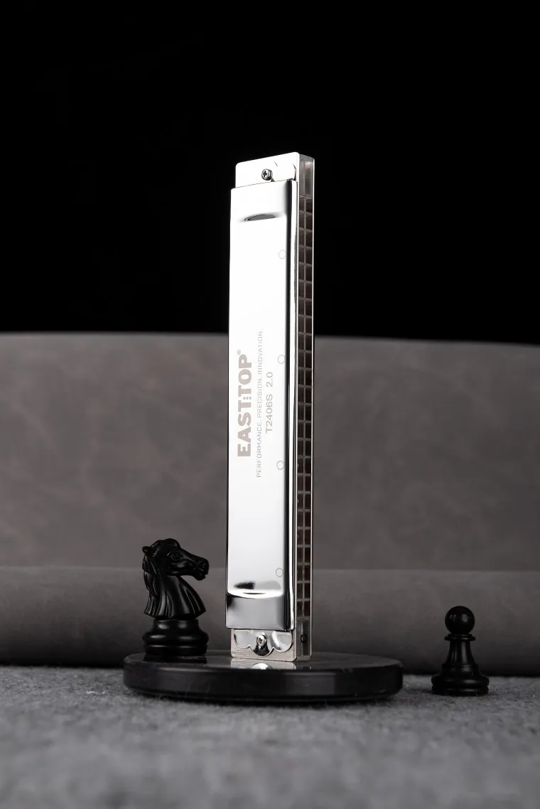 East top Tremolo Harmonica Key of D, 24 Holes Professional T2406S 2.0 Harmonica For Adults, Professionals an