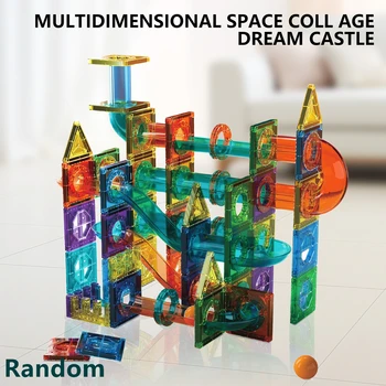 Magnetic Tiles  Marble Run Race Track Toy Set STEM Educational Building Blocks Child Brain Development Kit Magnet Construction T 1