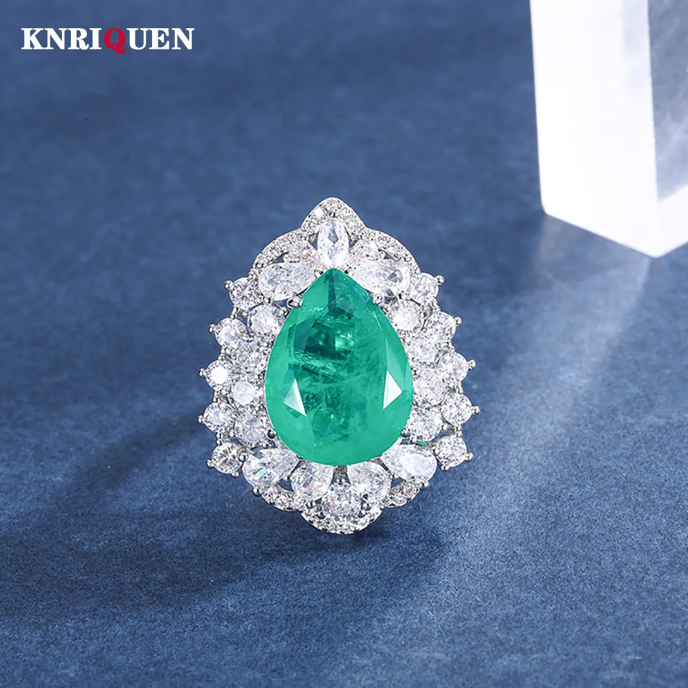 Ciondoli Da Donna 12*16Mm Rubino Smeraldo Paraiba Tormalina Anello Fedi Nuziali Vintage Gemma Festa Gioielleria Raffinata Regali Di Anniversario