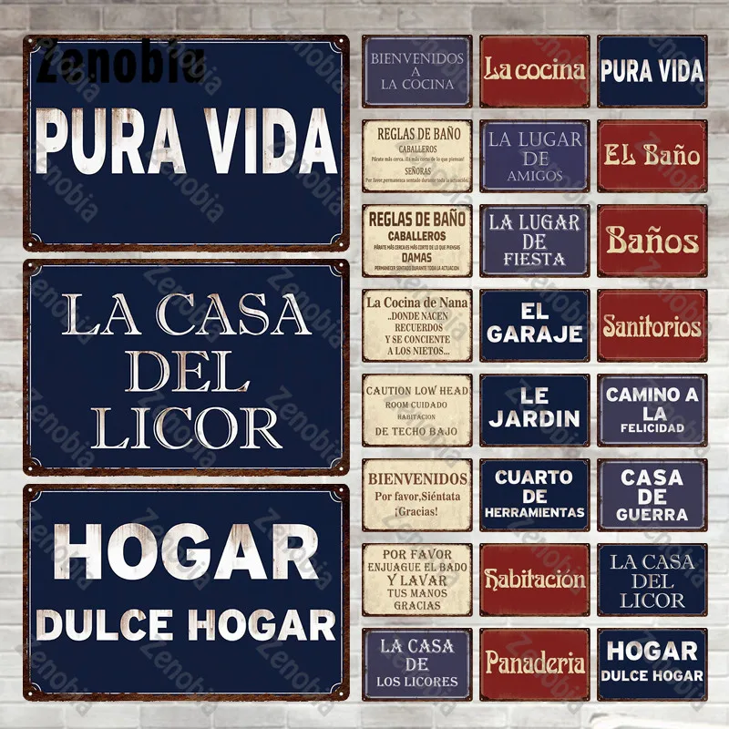 Frase Di Testo Classica Segni Di Metallo Pura Vida Segni Di Latta Spagnoli Poster Di Metallo La Casa Del Licor Piatto Di Latta Semplice Regalo Di Targ