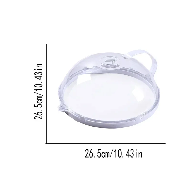 Microwave Splash Cover with Handle - BPA-Free Plastic Food Shield for Oven & Plate Heating, Easy-Clean Steam Vent Design