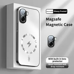 Enhanced Magnetic Shockproof Back Cover with Camera Lens Protection and Wireless Charging Compatibility for OPPO A6t Pro (White)