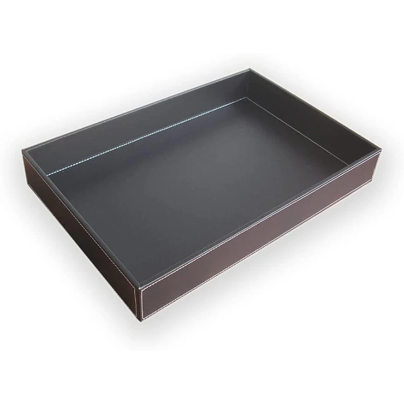 

PU Leather Tray Organizer,Catchall Tray Decorative Desktop Storage Organizer Tray for Change, Coin,Key,Phone