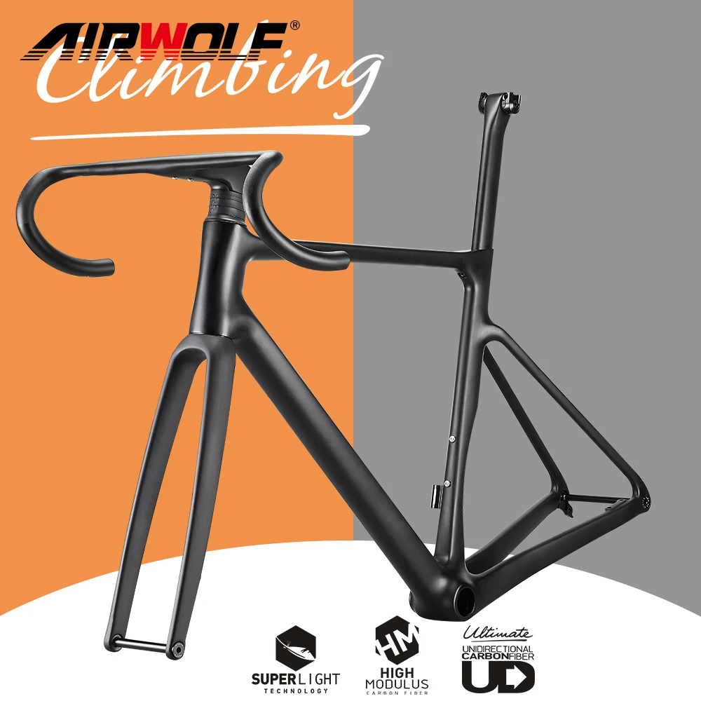 Carbon Bike Frameset Carbon Road Frame Disc Brake 997g Max 700*38C Road Bicycle Frameset Full Internal Cable 49-58cm