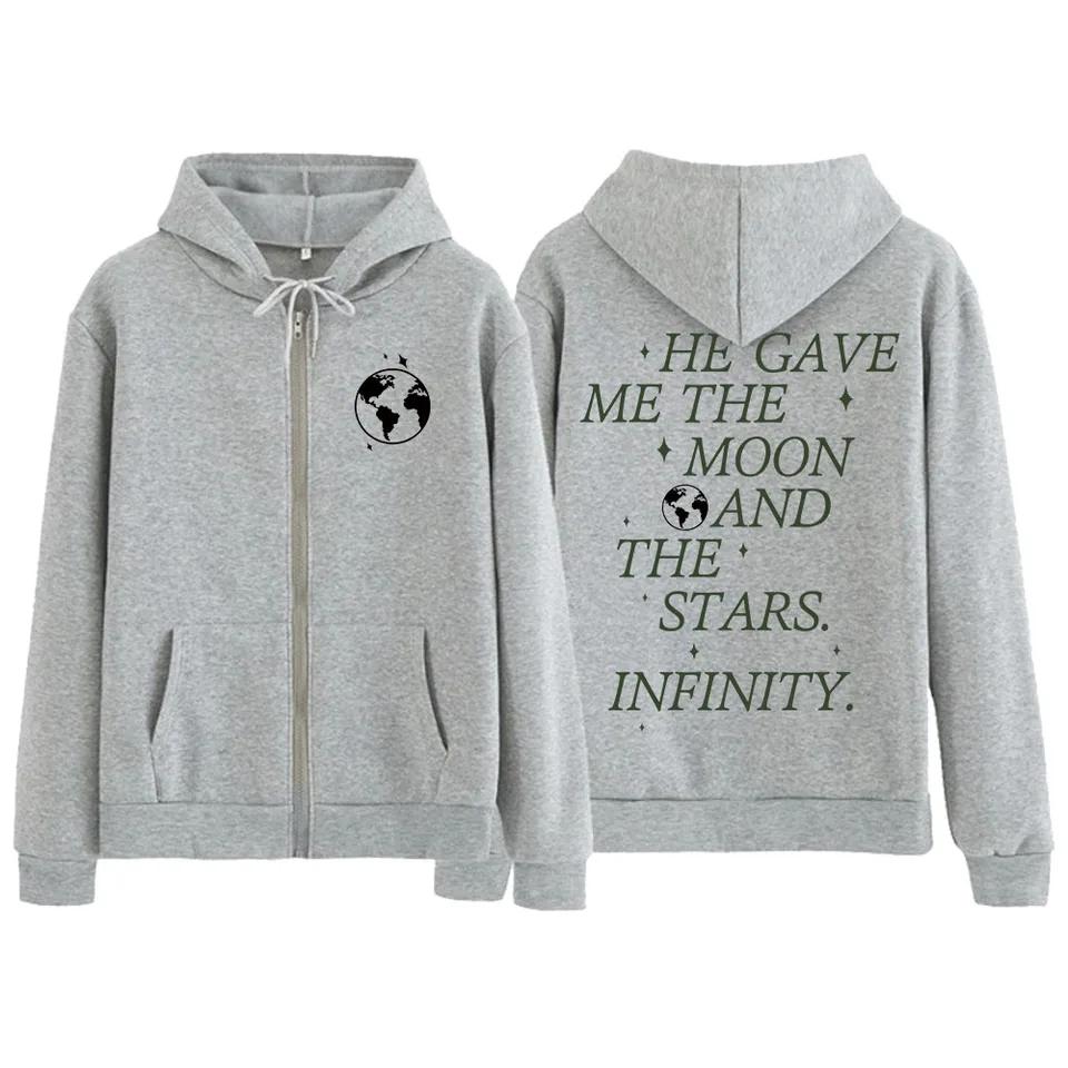 He Gave Me The Moon and The Stars Infinity Zip up Hoodie Jacket