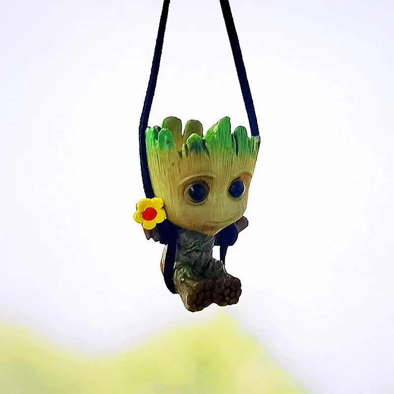 Personality Car Pendant Tree Man Decoration Accessories Cute Groot Swing Rearview Mirror Pend Ornament Air Freshener |