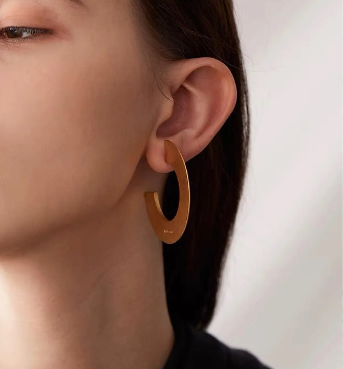 Brass Vintage CC Hoop Earrings Women Jewelry Punk Party T Show Gown Runway Korean Japan INS