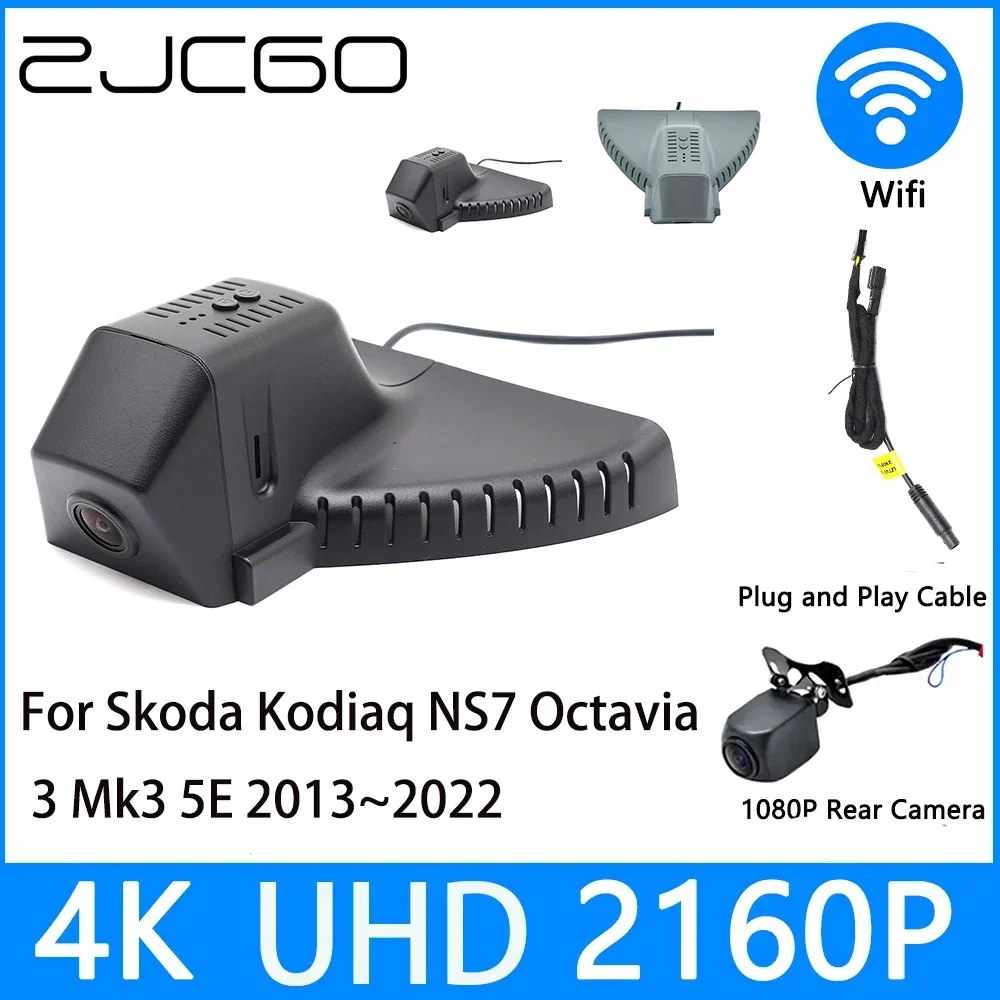 

ZJCGO Dash 4K UHD 2160P Car Video Recorder DVR Night Vision Parking for Skoda Kodiaq NS7 Octavia 3 Mk3 5E 2013~2022