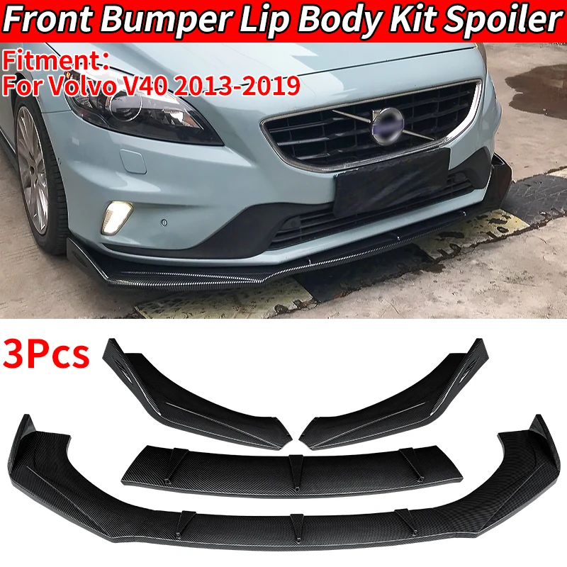 

For V40 Country 2013-2019 2015 Car Exterior Accessories Front Bumper Splitter Lip Body Kit Spoiler Diffuser Deflector