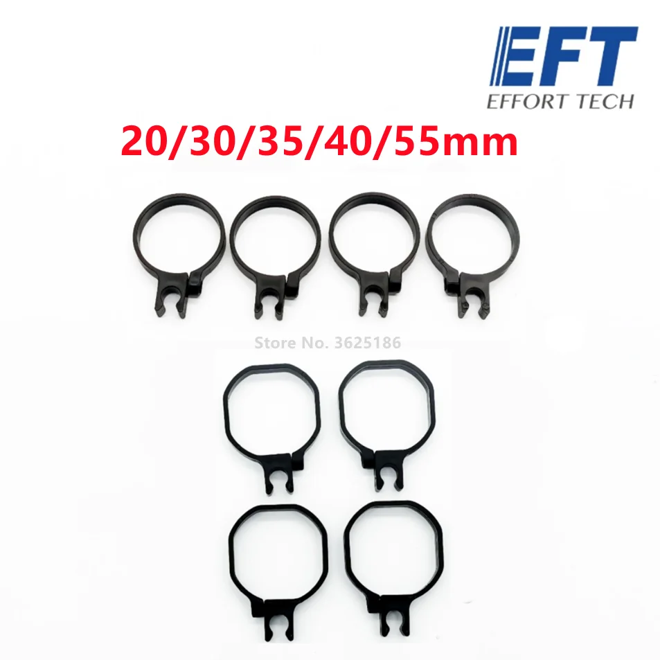 

4pcs EFT 20mm 30mm 35mm 40mm 55mm Round and shaped Tube Clamp Water Pipe Spray Rod Fixed Hoop Buckle for Drone Carbon Fiber Tube