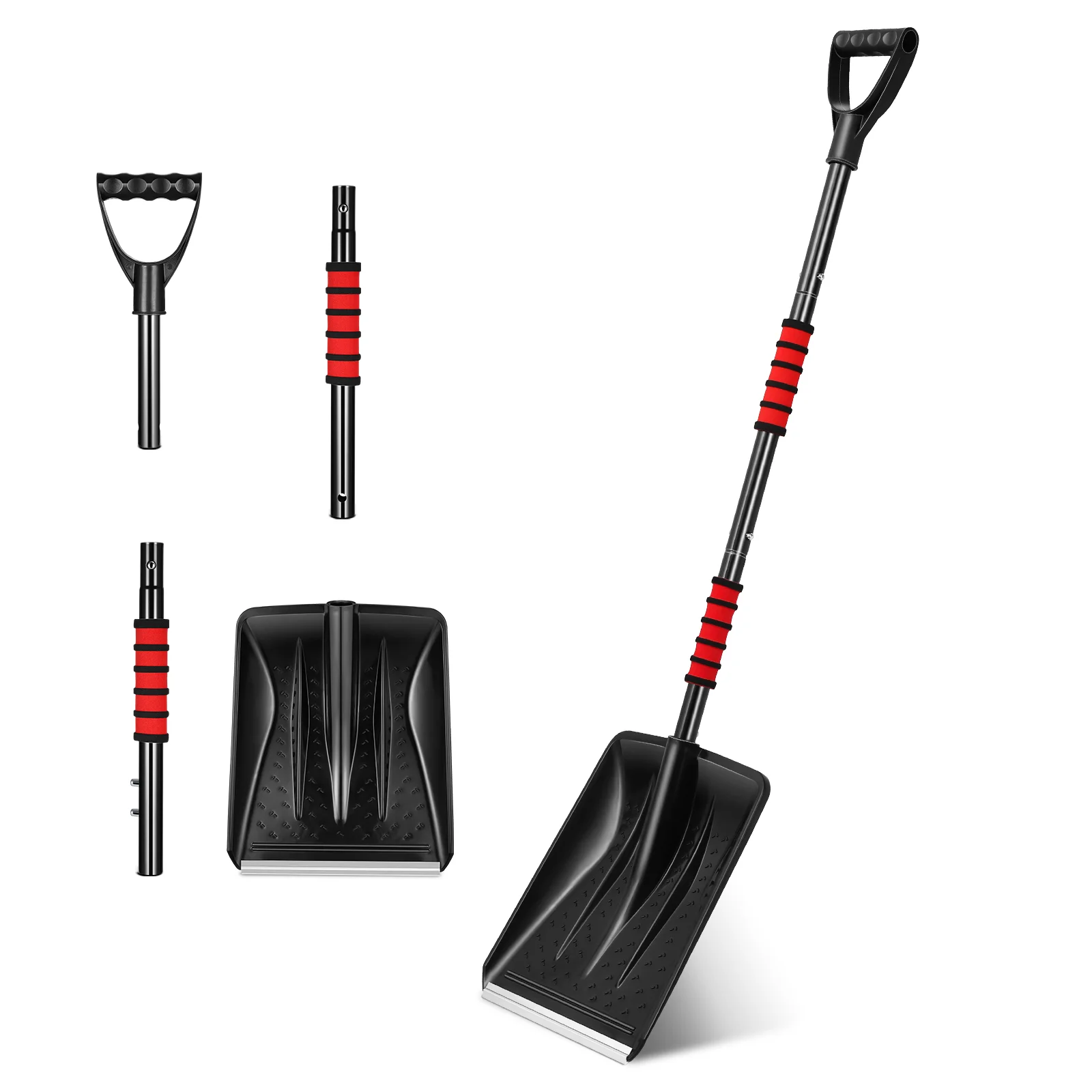 Portable Foldable Snow Shovels D Handle Lightweight Metal Shovel Snow Removal Tool Ice Scraper Car Accessories snow shovel