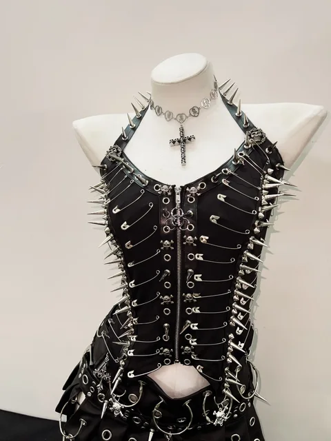 Metal Safety Pin Halter Neck Top 5