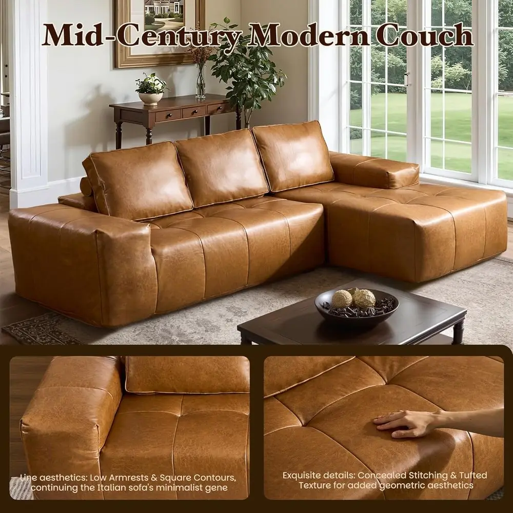 Brown Leather Sofa Set 5