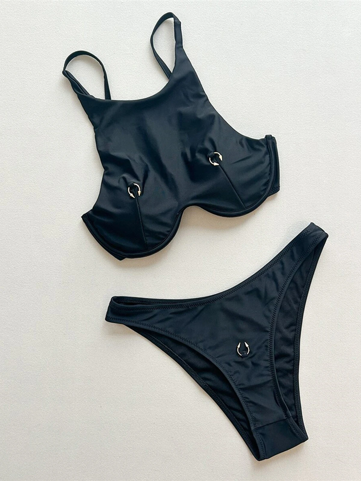 High Neck Underwired Bikini Female Swimsuit Women Swimwear Two-pieces Bikini set Brazilian Padded Bather Bathing Suit Swim V7514