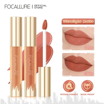 FOCALLURE 매트 립 글로스, 방수, 오래 지속되는 모이스처라이징 리퀴드 립스틱, 섹시한 립 글레이즈, 글로시 립 틴트, 메이크업 화장품