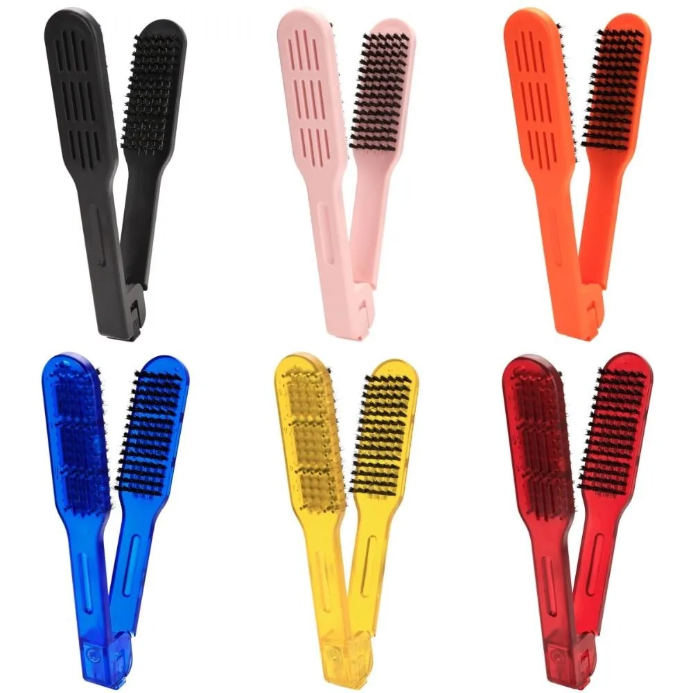 Multifunctional Double Sided V Brush Anti-Static Hair Straightener Hairdressing Clamp Comb Durable Hair Care Straightening Comb