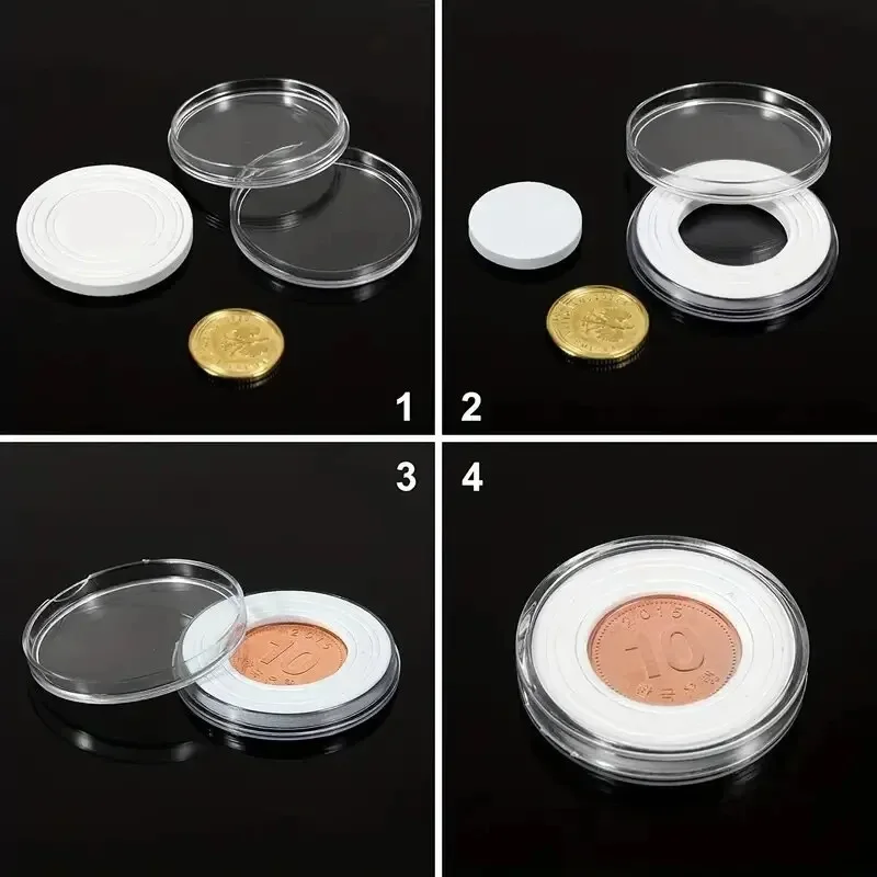 Coin Capsules Plastic Coin Collection Storage Box Protection Gift