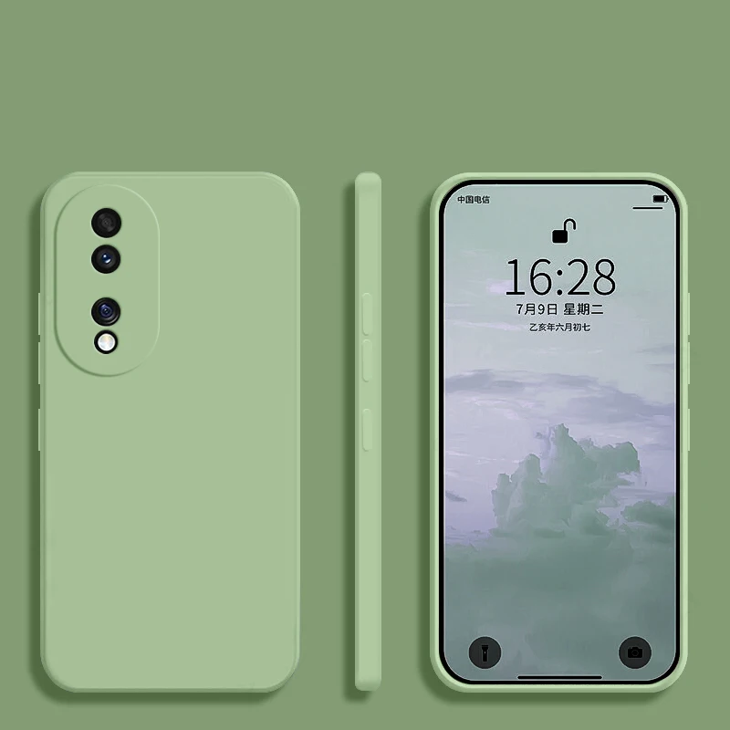 Luxury Square Liquid Silicone Soft Shockproof Phone Case