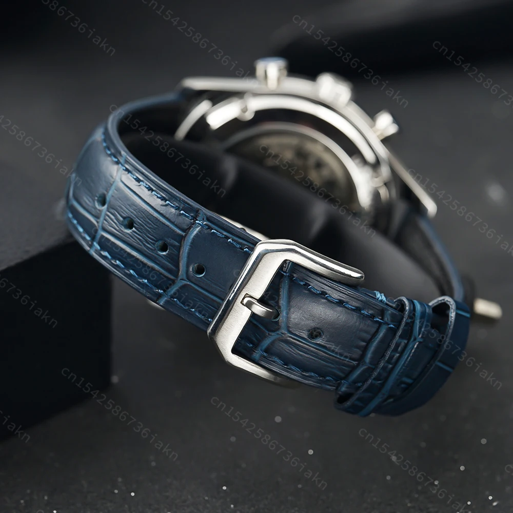 2022 Fashion New Men's Automatic Watch 44mm Sapphire Crystal Glass Stainless Steel Leather Strap Sports Leisure Waterproof