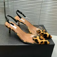 2025 Spring And Summer Pointy Stiletto Heels Wearing Slippers Transparent Female Sandals - Image 3