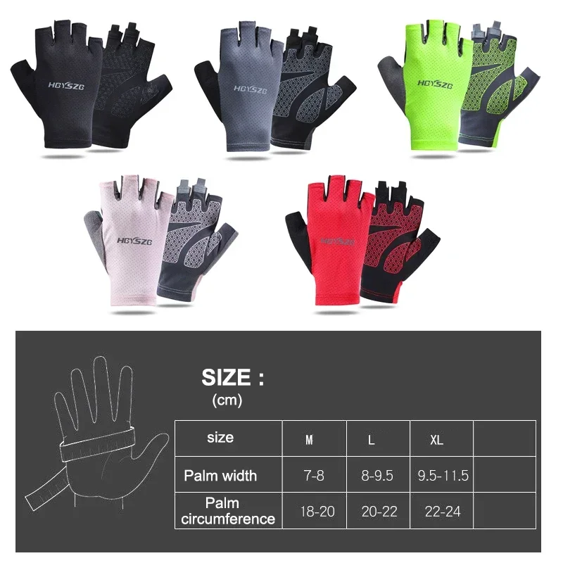 Silicone Non-Slip Half Finger Fishing Gloves Men Women Breathable Summer Sports Cycling