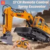 1/18 RC Spray Excavator Truck Alloy 17CH Engineering Vehicle Sound Lighting 680 Degree Rotation Car Kids Toys Boy Birthday Gift 1
