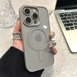 Luxury Air Magnetic Clear Shockproof Case with MagSafe Wireless Charging Compatibility - iPhone 15 Plus (Gray)