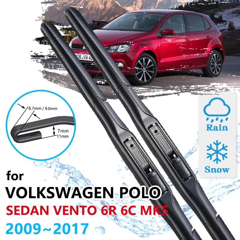 Auto Front Wischer Klingen Für Volkswagen Vw Polo Sedan Vento 6R 6C 2009 ~ 2017 Mk5 Windschutzscheibe Windschutz Pinsel Auto Zubehör 2016