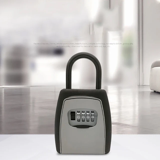 Key Storage Lock Box Safe Box Keys Storage Box Padlock Use Password Lock Alloy Material Keys Hook Security Organizer Boxes 3
