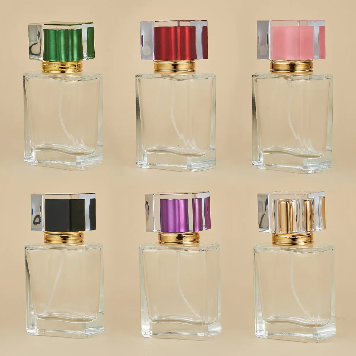 PCS 50ml Refillable Perfume Bottles Glass Clear Empty Spray