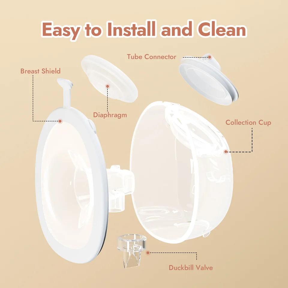 NCVI 2025 Hands Free Breast Pump,Combined With Strong Motor And Wearable Cups, 4 Modes 9 Levels, 21/24/28mm, Low Noise_voghion.com