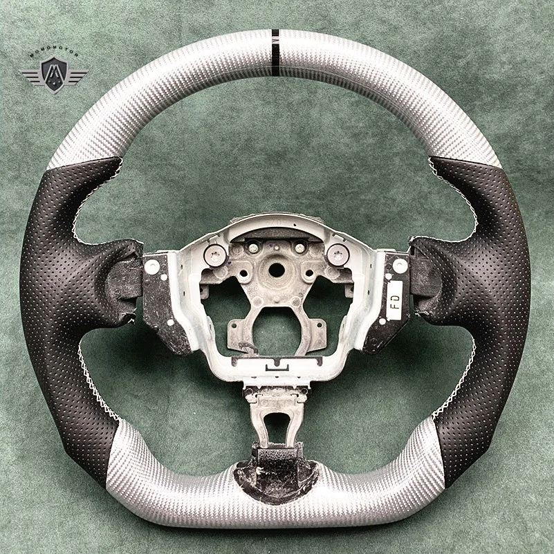 SLIVER CARBON FIBER CAR STEERING WHEEL FOR NISSAN 370Z 350Z GTR FLAT