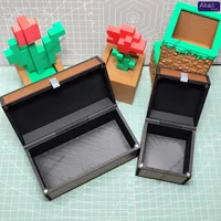 Pixel Style Treasure Chest Storage Box Creative Jewelry Organizer Desktop Container Collectible Gift Home Decor Storage Case 4