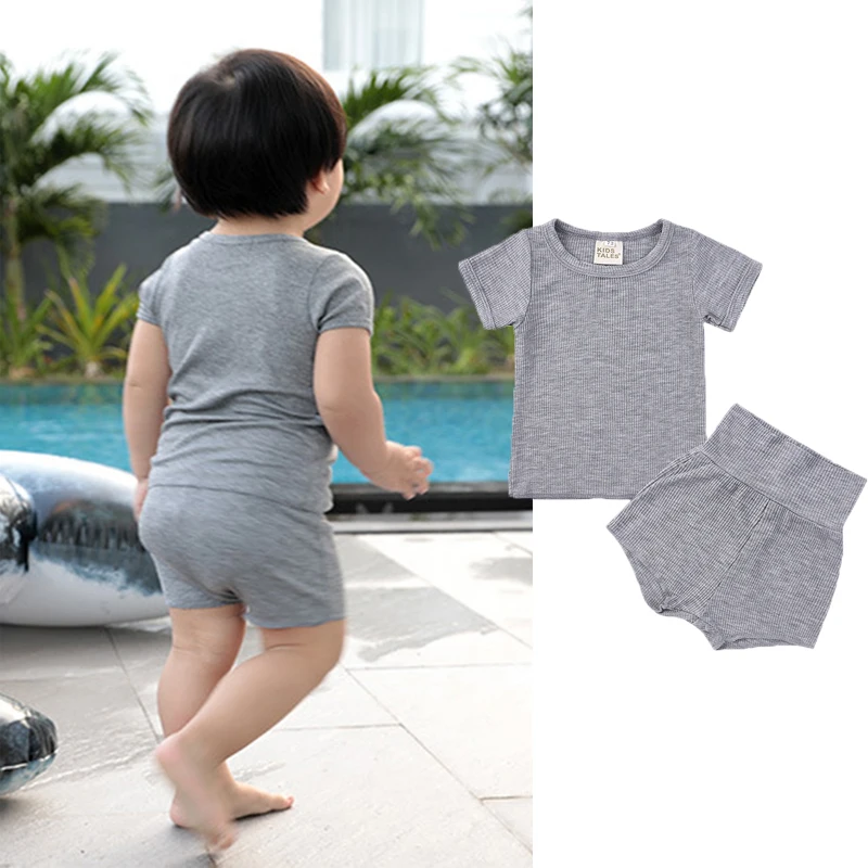 Summer Baby Girl Clothes Sets For Newborns Children's Shorts Sleeve Top+Shorts Suit For Boy Bodysuit Kids Outfits Infant Costume 3