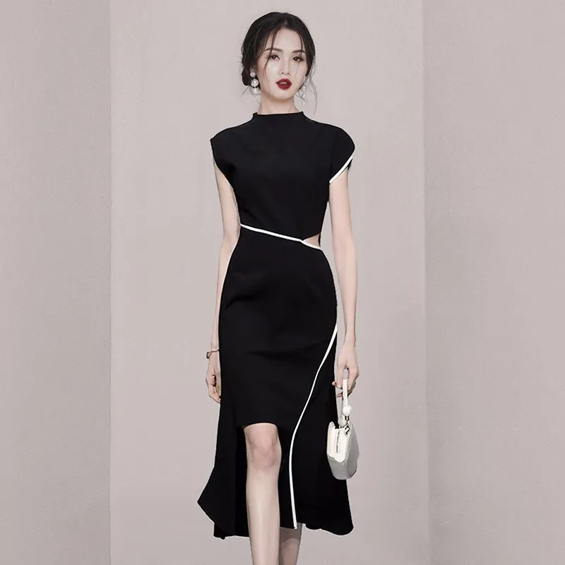 

Women's Slim Tie Dress ,Bag Hip ,Long Dress, Sexy Temperament , New OL, Free Shipping,Design Sense, Fishtail