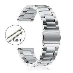 Premium Titanium & Stainless Steel Watch Strap - Elegant 20mm/22mm Wristband for 22mm (Silver)