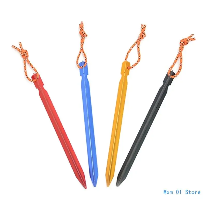 

10Pcs Outdoor Stake Camping Anchors Peg Aluminiums Alloys Tent Stake Heavy Duty Beach Tent Peg Canopys Stake Drop shipping
