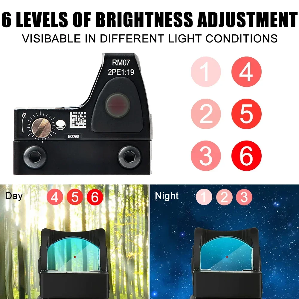 Mini Tactical Red Dot Sight Hunting Rifle Reflex Sight Airsoft Glock Holographic Shooting for Picatinny Weaver Rail red dot sight holographic collimator