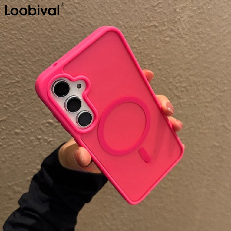 Candy Color Matte Translucent Magnetic Shockproof Phone Case