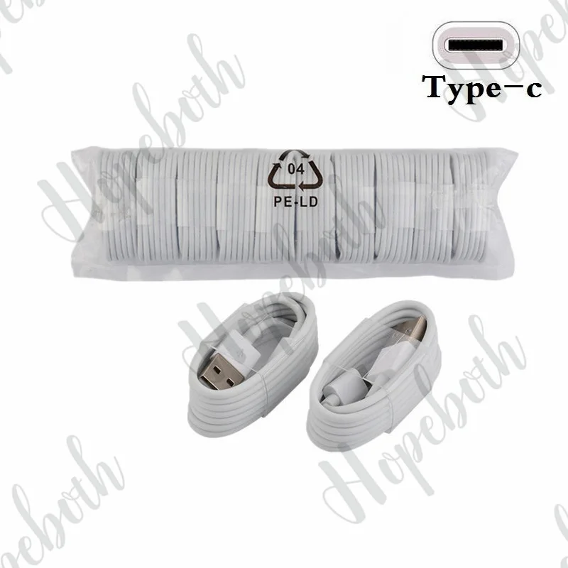 Durable 3ft Type C USB Charger Cable - 10-50 Pack