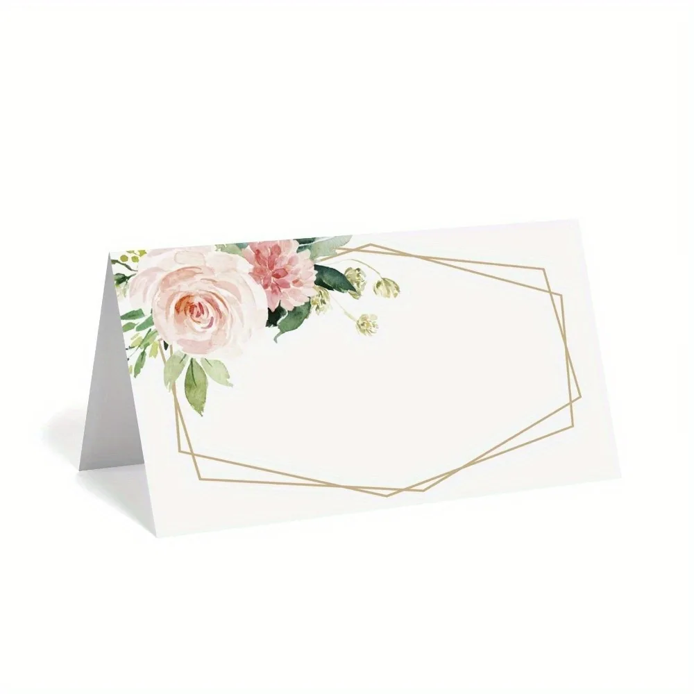 20/50/100pcs Printed Flowers Wedding Seating Number Table Card Name Place Cards Christmas Birthday Party Greeting Card for place cards