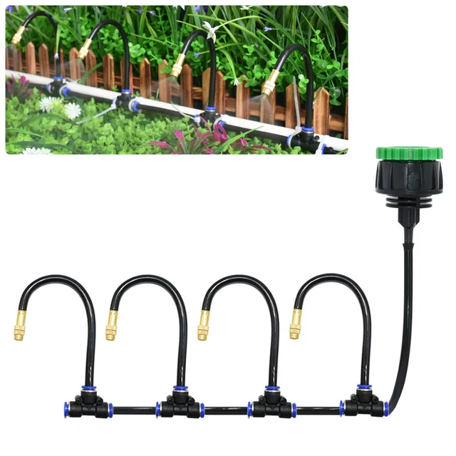10-20M DIY Drip Irrigation System Mist Nozzle Watering Garden Hose Tee Lock Drip Watering Kits Adjustable Sprinkler