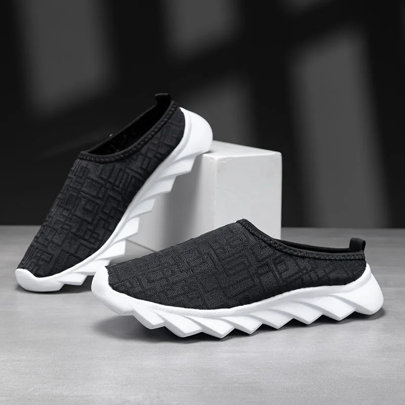 Women's Casual Shoes Slip-on Half Slippers Couple Breathable Mesh Lightweight Sports Shoes Casual Ladies Footwear Sneakers