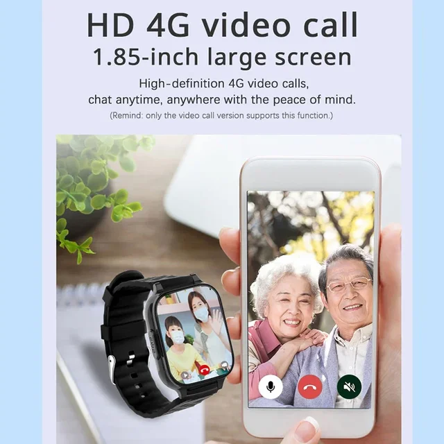 Smart GPS Tracker Watch GPS Bracelet Video Call For Old People One-click help Suppout fall alarm Built-in 600mAh battery RF-V52 3