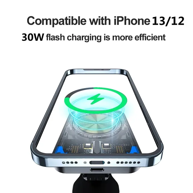 30W Magnetic Car Wireless Charger Air Vent Stand For Macsafe iPhone 14 13 12 Pro Max Car Mount Phone Holder Qi Fast Chargers 5
