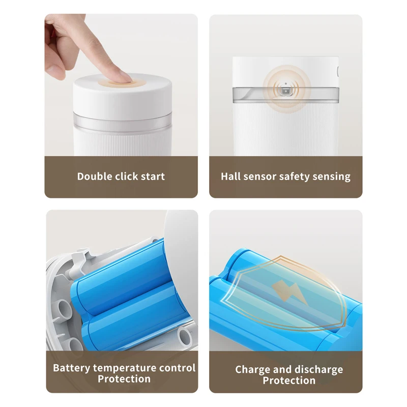 XIAOMI MIJIA Portable Juicer Mixer 2 Electric Mini Blender Fruit Vegetables Quick Crushed ice Juicing Kitchen Food Processor 6