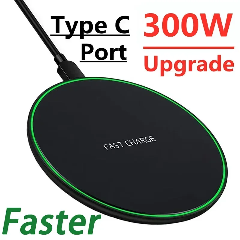 300W Wireless Charger Pad iPhone 14 13 16 15 11Pro XS Max Induction Fast Wireless Charging Station Samsung Xiaomi Huawei