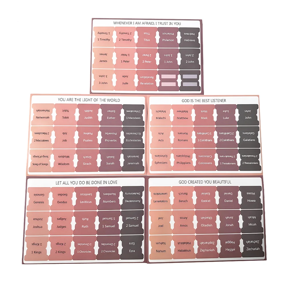 5 Sheets of Paper Bible Tabs for Women Decorative and Practical Bible Study Tabs for Easy Referencing 2