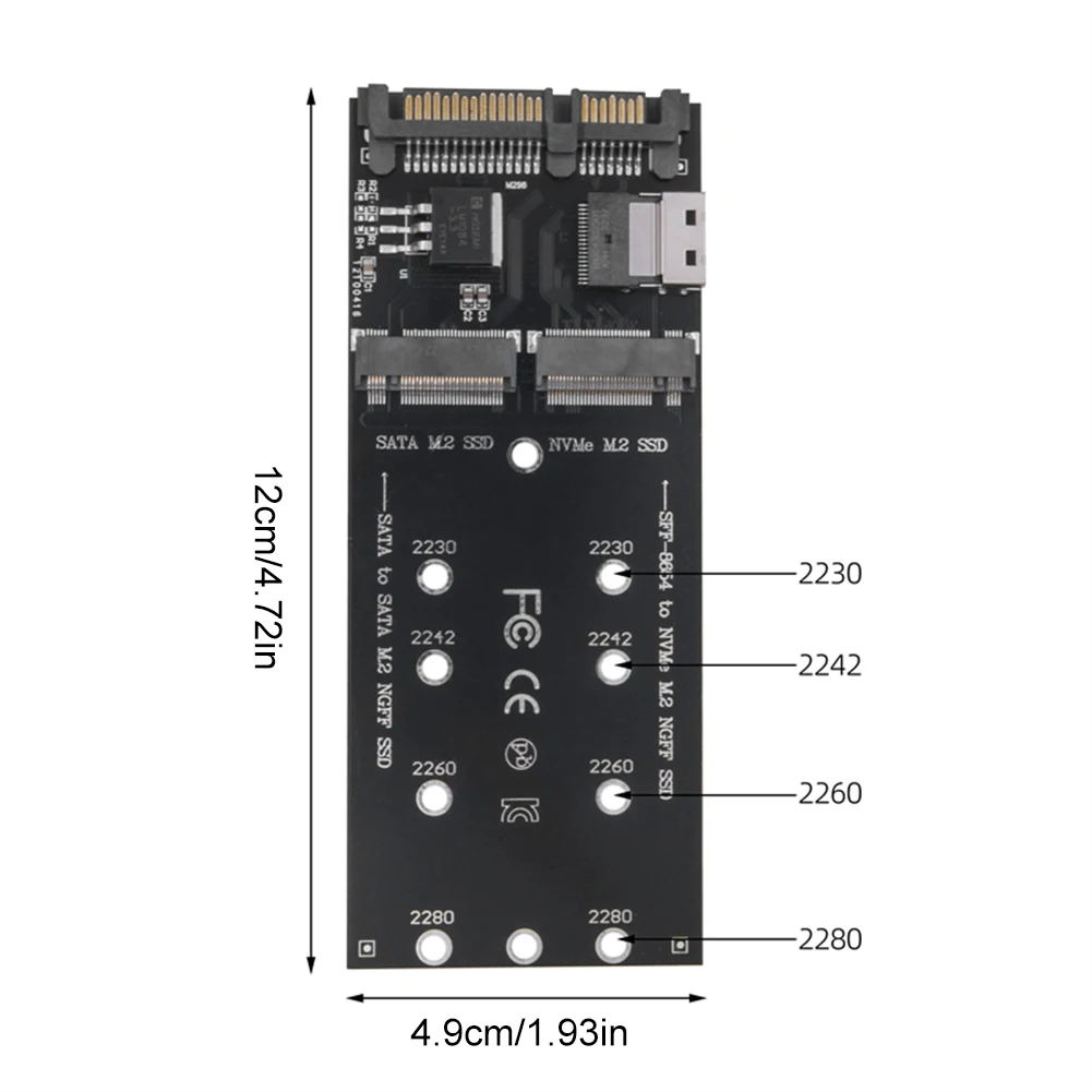 M.2 To SATA Adapter SFF-8654 To M2 NVME SSD 22Pin SATA M2 Expansion Card Converter Riser Board Mainboard ssd adapter card m.2 expansion card